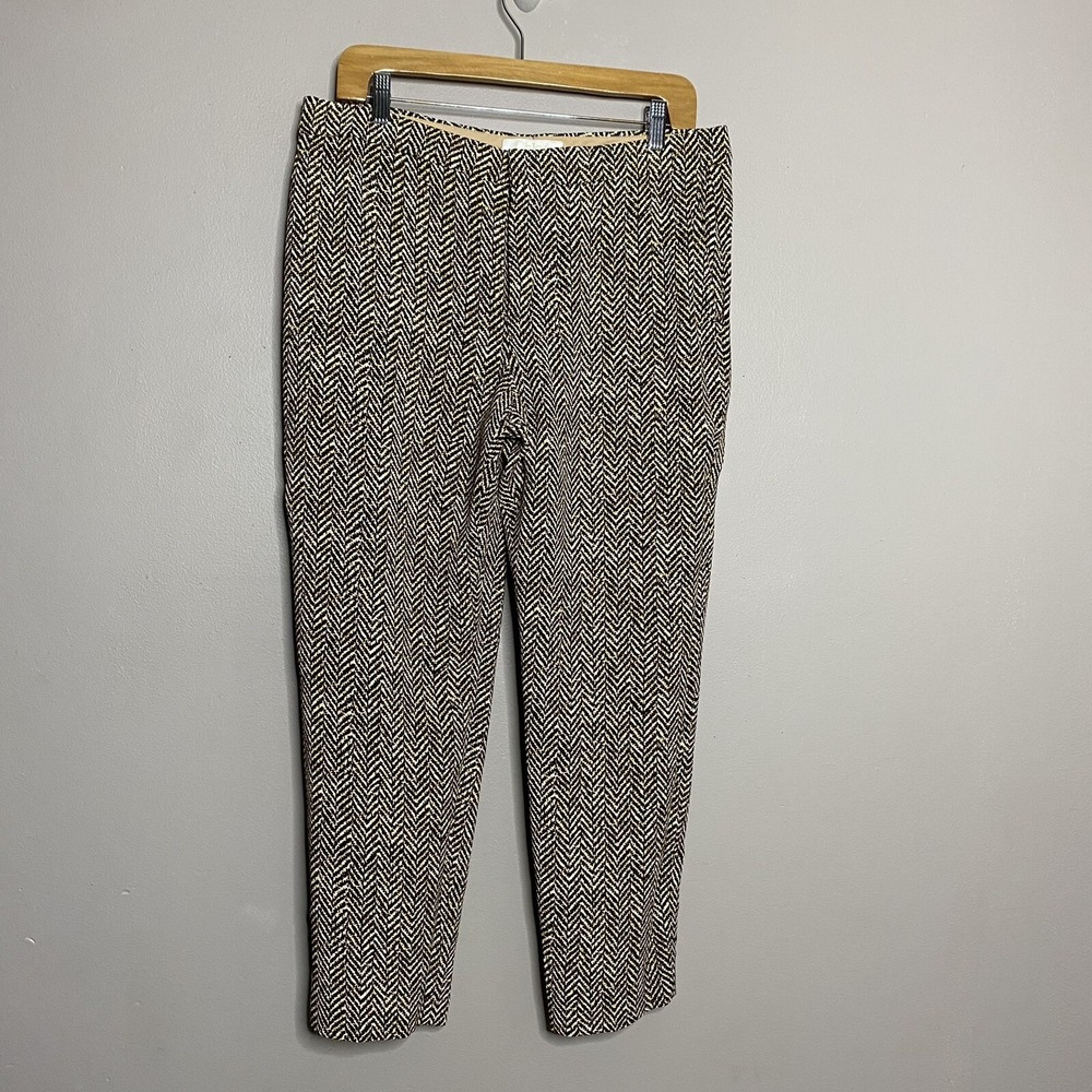 Chloe herringbone Printed dress‎ pants straight fit ankle length Women's Size 42
